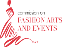 Commission on Fashion Arts and Events - CFAE Commission on Fashion Arts and Events, dress design with three stars in red